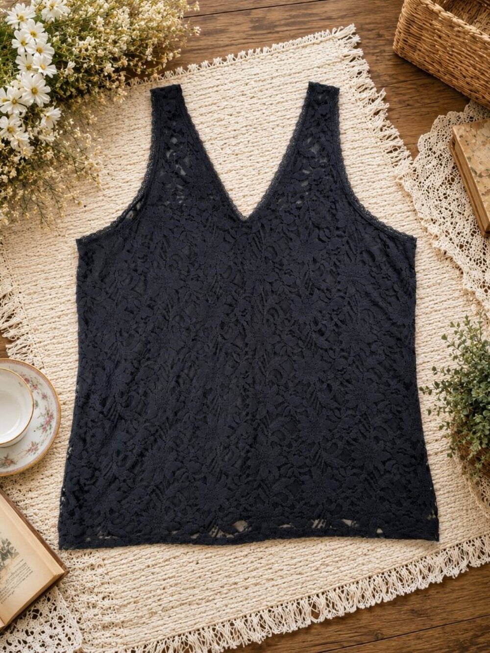 🖤 Torrid Black Lace Tank Top | Size 5 | Romantic Cottagecore Goth 🖤